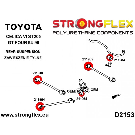 Bucse Poliuretan Strongflex Rear Suspension Bush Kit Sport