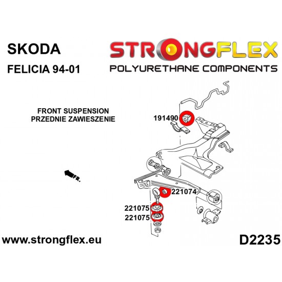 bara stabilizatoare fata eye bolt bush sport