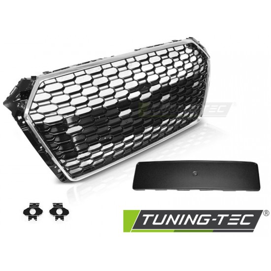 Grila radiator negru-crom PDC compatibil cu AUDI A4 B9 15-19