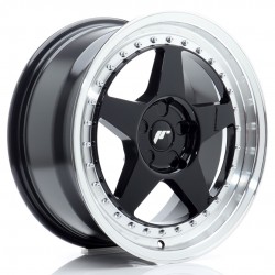 Janta aliaj JR Wheels JR6 17x8 ET20-35 5H BLANK Negru Lucios w/Buza polisata