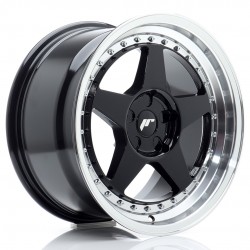 Janta aliaj JR Wheels JR6 17x9 ET20-35 5H BLANK Negru Lucios w/Buza polisata