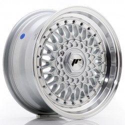 Janta aliaj JR Wheels JR9 15x7 ET20 BLANK Argintiu w/ Buza polisata+Argintiu Rivets
