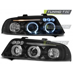 Faruri cu Angel Eye pe fundal negru compatibil cu AUDI A4 01.99-09.00
