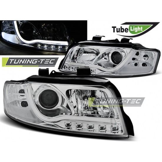 Faruri cu lumina tub crom compatibil cu AUDI A4 10.00-10.04