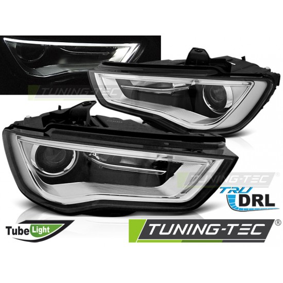 Faruri cu lumina tub DRL negru compatibil cu AUDI A3 8V 12-16