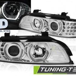 Faruri Angel Eyes 3D crom compatibil cu BMW E39 09.95-06.03