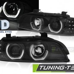 Faruri Angel Eyes 3D negru compatibil cu BMW E39 09.95-06.03