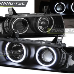 Faruri cu Angel Eyes CCFL pe fundal negru compatibil cu BMW E36 12.90-08.99 S/C/T