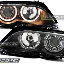 Faruri cu Angel Eye pe fundal negru compatibil cu BMW E46 09.01-03.05 S/T
