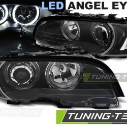 Faruri cu Angel Eye Led pe fundal negru compatibil cu BMW E46 04.99-03.03 COUPE CABRIO