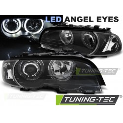 Faruri cu Angel Eye Led pe fundal negru compatibil cu BMW E46 04.99-03.03 COUPE CABRIO