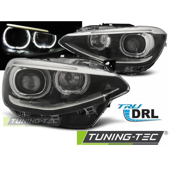 Faruri True Drl negru compatibil cu BMW F20 / 21 11-12.14