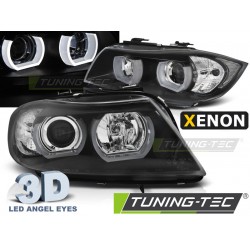 Faruri cu Xenon U-Led 3D negru compatibil cu BMW E90/E91 03.05-08.08