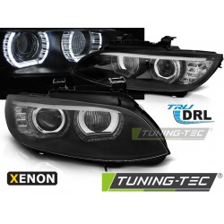 Faruri cu Xenon Angel Eyes Led negru compatibil cu BMW E92/E93 06-10
