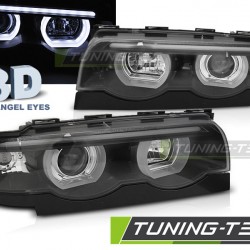 Faruri Angel Eyes Led 3D negru compatibil cu BMW E38 94-01