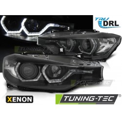 Faruri cu Xenon Angel Eyes Led DRL negru compatibil cu BMW F30/F31 10.11 - 05.15