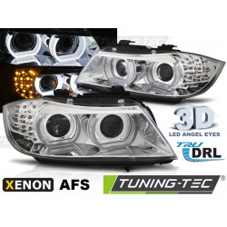 Faruri cu Xenon Led DRL crom AFS compatibil cu BMW E90/E91 09-11