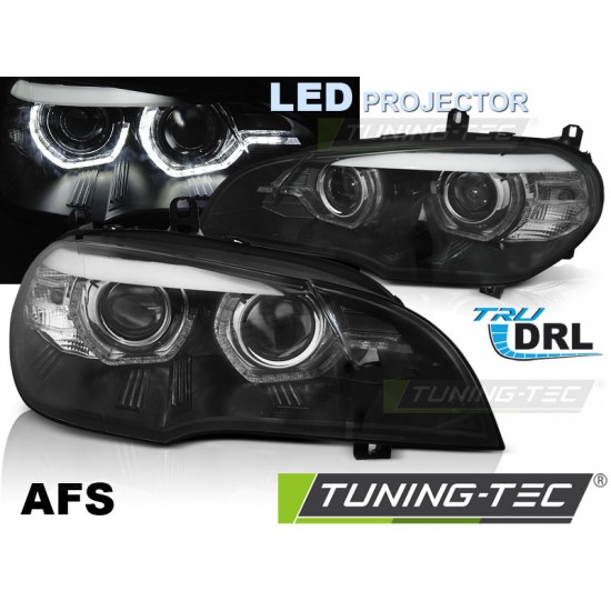 Faruri Led Faruri Angel Eyes Led Drl Negru Afs Compatibil