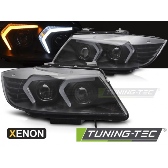 Faruri cu Xenon Led negru compatibil cu BMW E90/E91 LCI 09-11