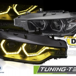 Faruri cu Proiector și Lumini de Zi (DRL) – Versiunea Galbenă Negru compatibil cu BMW F30/F31 11-15