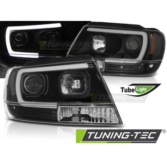 Faruri CHRYSLER JEEP GRAND CHEROKEE 99-05.05 cu lumina tub negru