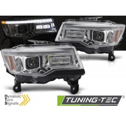 Faruri CHRYSLER JEEP GRAND CHEROKEE 14-21 crom cu lumina tub SEQ