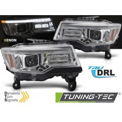 Faruri CHRYSLER JEEP GRAND CHEROKEE 14-21 crom cu lumina tub SEQ HID
