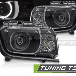 CHEVROLET CAMARO 09-13 cu Angel Eyes pe fundal negru