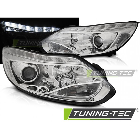 Faruri FORD FOCUS MK3 11- 10.14 Led crom