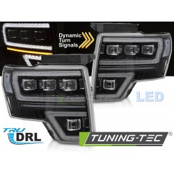 Faruri FORD F150 MK12 08-14 FULL Led negru DRL SEQ