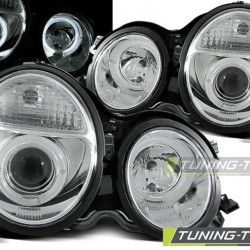 Faruri Angel Eyes crom compatibil cu MERCEDES W210 E-KLASA 06.99-02