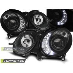 Faruri cu DRL pe fundal negru compatibil cu MERCEDES W211 E-KLASA 03.02-04.06