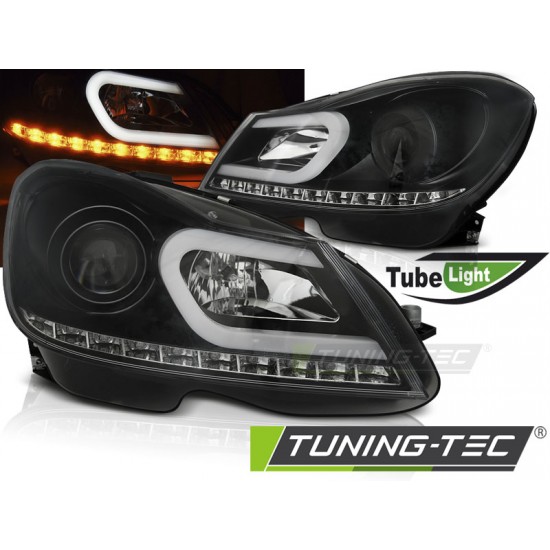 Faruri cu lumina tub negru compatibil cu MERCEDES W204 11-14