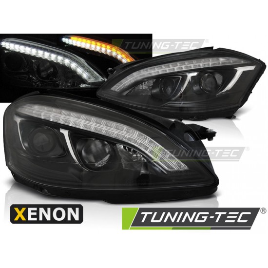 Faruri cu Xenon DAYLIGHT negru compatibil cu MERCEDES W221 05-09