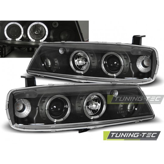 Faruri OPEL CALIBRA 08.90-06.97 cu Angel Eyes pe fundal negru