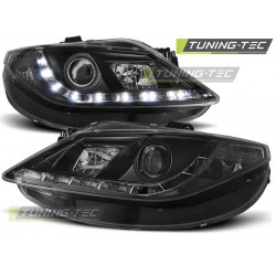 Faruri cu DRL pe fundal negru compatibil cu SEAT IBIZA 6J 06.08-12