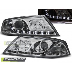 Faruri cu DRL pe fundal cromat compatibil cu SKODA OCTAVIA 2 03.04-08