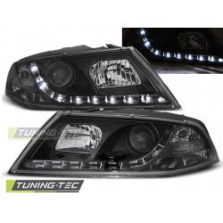 Faruri cu DRL pe fundal negru compatibil cu SKODA OCTAVIA 2 03.04- 08