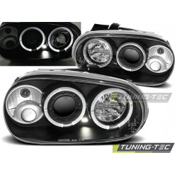Faruri cu Angel Eye pe fundal negru compatibil cu VW GOLF 4 09.97-09.03