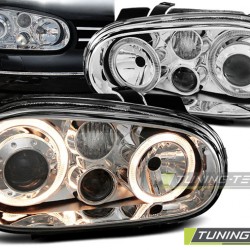 Faruri Angel Eyes crom compatibil cu VW GOLF 4 09.97-09.03