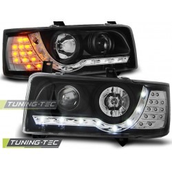 Faruri cu DRL pe fundal negru compatibil cu VW T4 90-03.03 TRANsportER