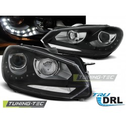 Faruri True Drl negru compatibil cu VW GOLF 6 10.08-12
