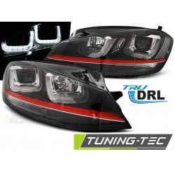 Faruri U-Led negru WITH rosu LINE sport compatibil cu VW GOLF 7 12-17