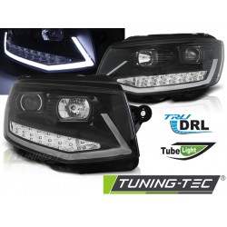 Faruri cu lumina tub DRL negru-crom compatibil cu VW T6 15-19