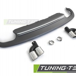 Difuzor bara spate Doua iesiri SILVER sport S STYLE compatibil cu AUDI A5 8T 8F 11-16