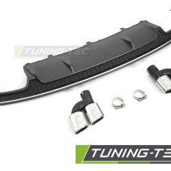 Difuzor bara spate Doua iesiri SILVER negru sport S STYLE compatibil cu AUDI A7 C7 14-18